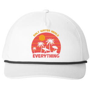 Salt Water Heals Everything Tropical Snapback Five-Panel Rope Hat