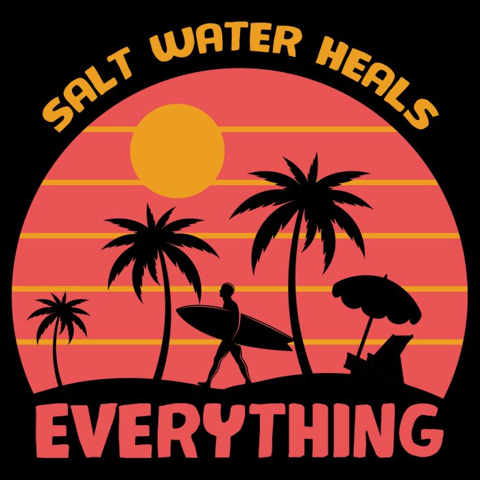 Salt Water Heals Everything Tropical Tie-Dye T-Shirt