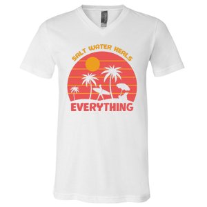 Salt Water Heals Everything Tropical V-Neck T-Shirt