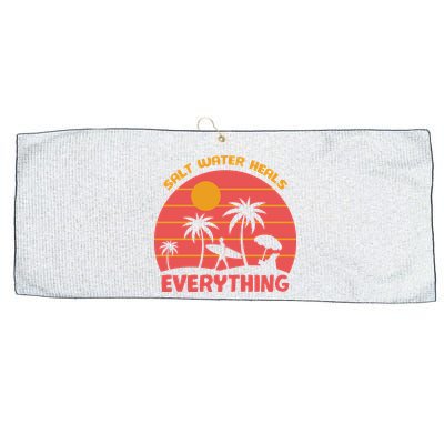 Salt Water Heals Everything Tropical Large Microfiber Waffle Golf Towel