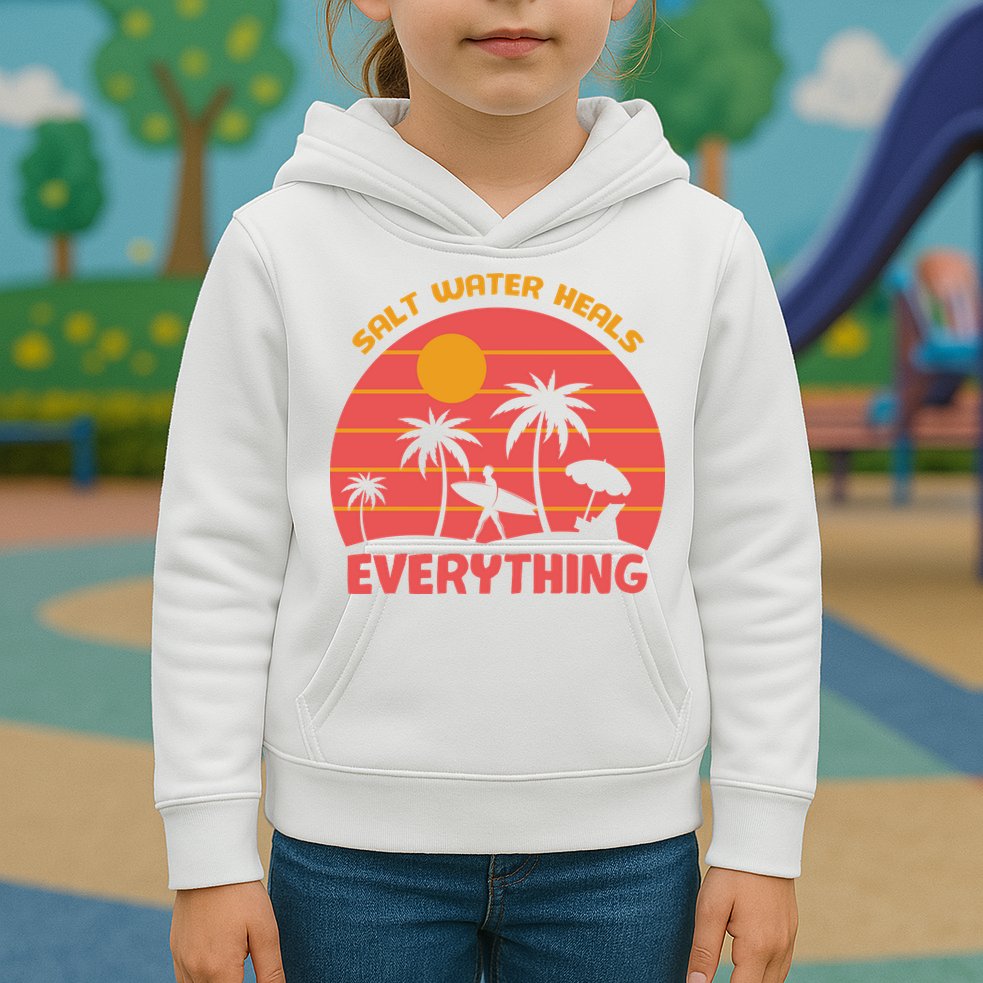 Salt Water Heals Everything Tropical Kids Hoodie