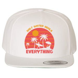 Salt Water Heals Everything Tropical Wool Snapback Cap