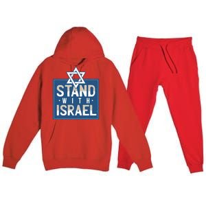 Stand With Israel Jewish Star Of David Pray For Jerusalem Premium Hooded Sweatsuit Set