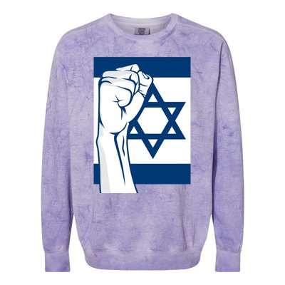 Stand With Israel Flag Colorblast Crewneck Sweatshirt