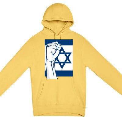 Stand With Israel Flag Premium Pullover Hoodie