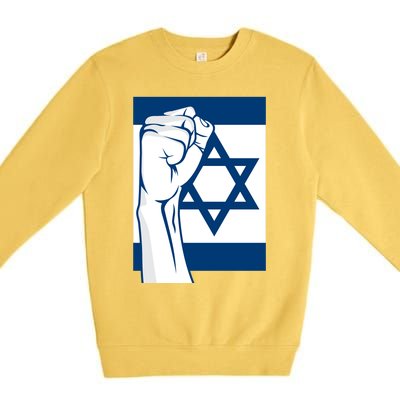 Stand With Israel Flag Premium Crewneck Sweatshirt