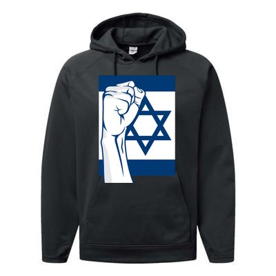 Stand With Israel Flag Performance Fleece Hoodie