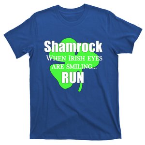 Shamrock When Irish Eyes Smiling Run Clover St Patrick Day Cool Gift T-Shirt