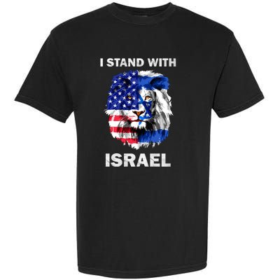 Stand With Israel Lion Usa Flag Israel Flag Garment-Dyed Heavyweight T-Shirt