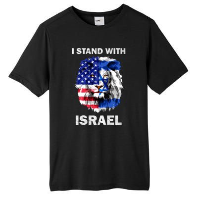 Stand With Israel Lion Usa Flag Israel Flag Tall Fusion ChromaSoft Performance T-Shirt