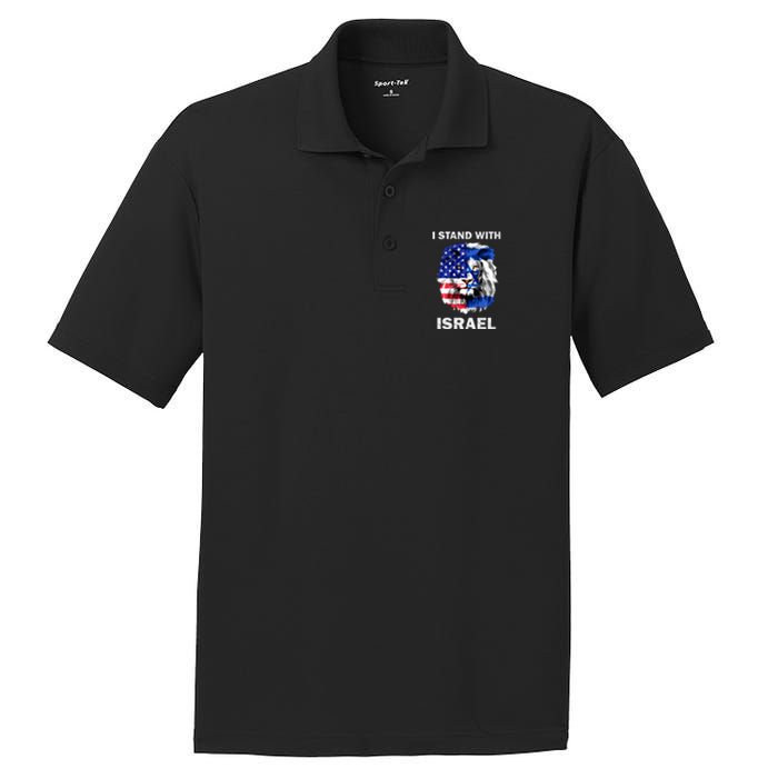 Stand With Israel Lion Usa Flag Israel Flag PosiCharge RacerMesh Polo