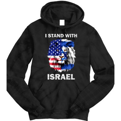 Stand With Israel Lion Usa Flag Israel Flag Tie Dye Hoodie