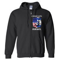 Stand With Israel Lion Usa Flag Israel Flag Full Zip Hoodie