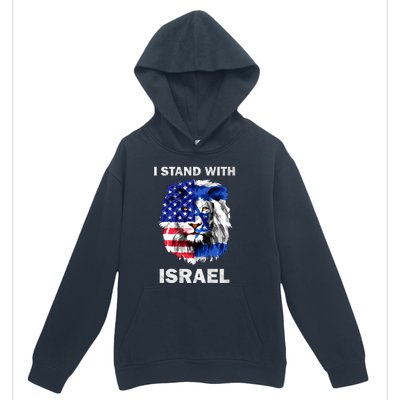 Stand With Israel Lion Usa Flag Israel Flag Urban Pullover Hoodie