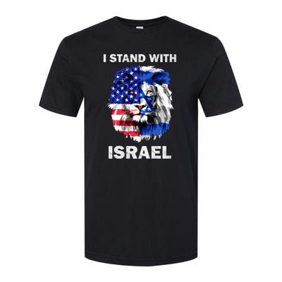 Stand With Israel Lion Usa Flag Israel Flag Softstyle CVC T-Shirt