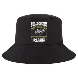 Steer Wrestling Injury Quote Rodeo Bulldogging Cool Comfort Performance Bucket Hat