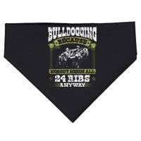 Steer Wrestling Injury Quote Rodeo Bulldogging USA-Made Doggie Bandana