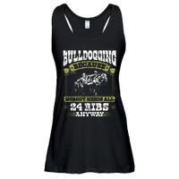 Steer Wrestling Injury Quote Rodeo Bulldogging Ladies Essential Flowy Tank