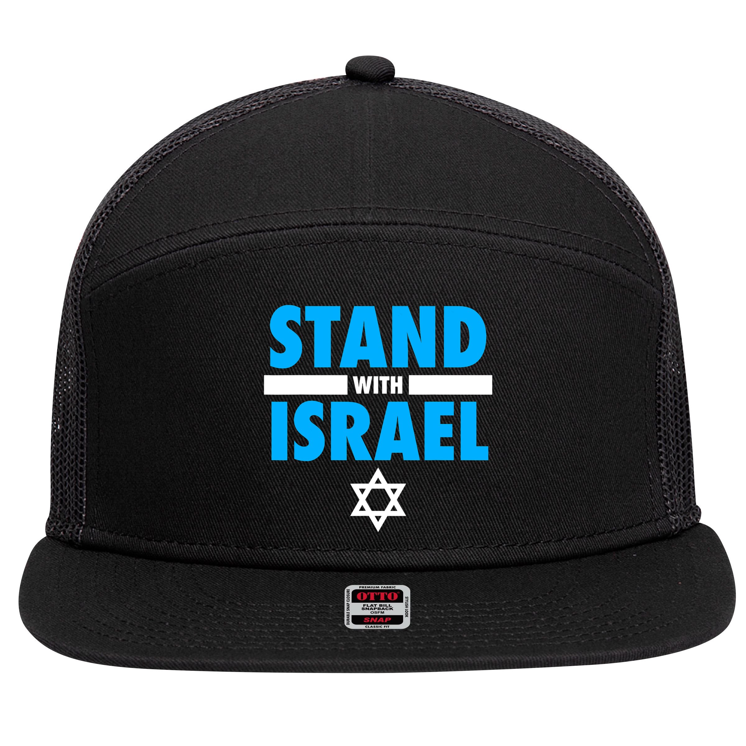 Stand With Israel 7 Panel Mesh Trucker Snapback Hat