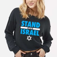 Stand With Israel Cropped Pullover Crew