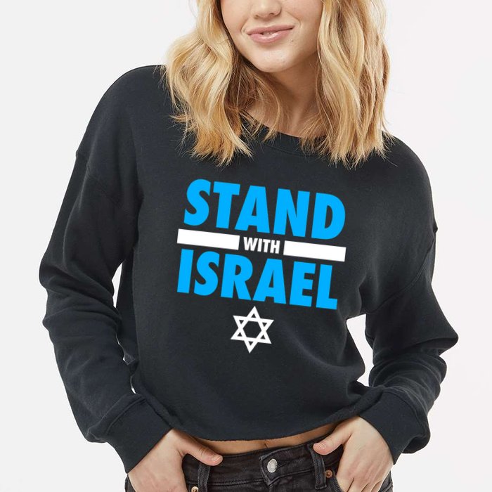 Stand With Israel Cropped Pullover Crew