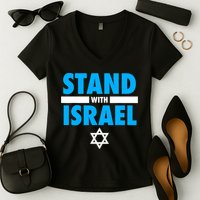 Stand With Israel Women's V-Neck T-Shirt