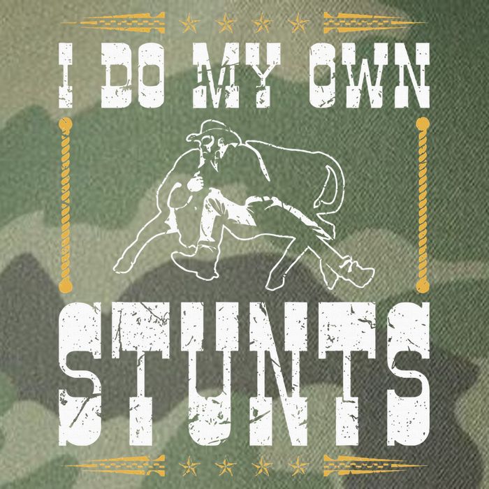 Steer Wrestling I Do My Own Stunts Rodeo Bulldogging Legacy Tie Dye Trucker Hat
