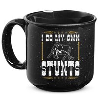 Steer Wrestling I Do My Own Stunts Rodeo Bulldogging 15oz Campfire Ceramic Mug