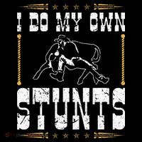 Steer Wrestling I Do My Own Stunts Rodeo Bulldogging Drawstring Bag
