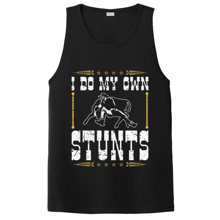 Steer Wrestling I Do My Own Stunts Rodeo Bulldogging PosiCharge Competitor Tank