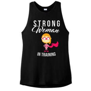 Strong Woman In Training Grl Pwr Ladies PosiCharge Tri-Blend Wicking Tank