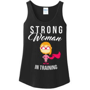 Strong Woman In Training Grl Pwr Ladies Essential Tank