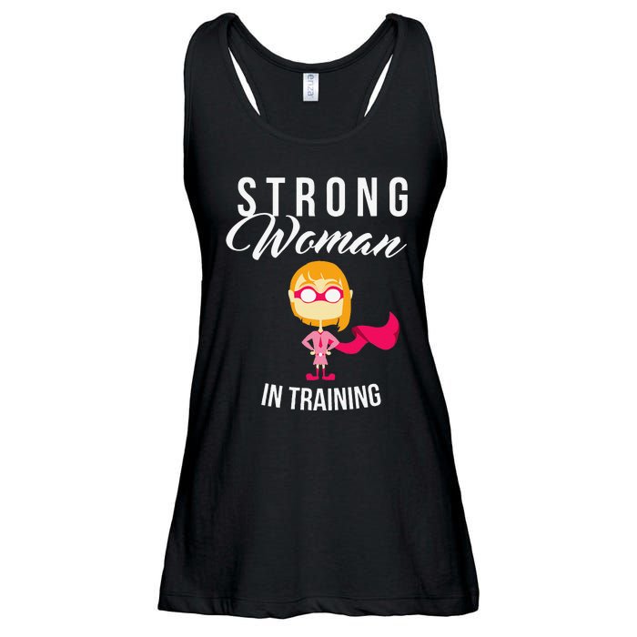 Strong Woman In Training Grl Pwr Ladies Essential Flowy Tank