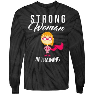 Strong Woman In Training Grl Pwr Tie-Dye Long Sleeve Shirt