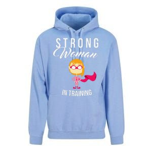 Strong Woman In Training Grl Pwr Unisex Surf Hoodie