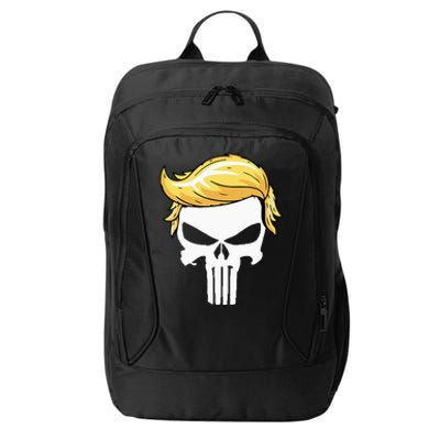 Skull With Iconic Trump Hair President Supporter City Backpack