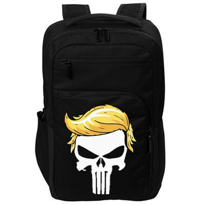 Skull With Iconic Trump Hair President Supporter Impact Tech Backpack