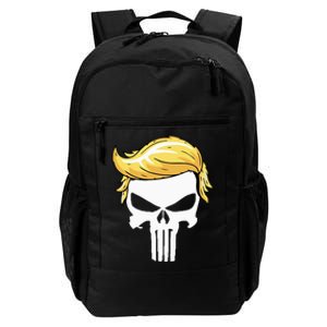 Skull With Iconic Trump Hair President Supporter Daily Commute Backpack