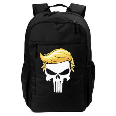 Skull With Iconic Trump Hair President Supporter Daily Commute Backpack