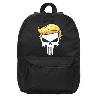 Skull With Iconic Trump Hair President Supporter 16 in Basic Backpack