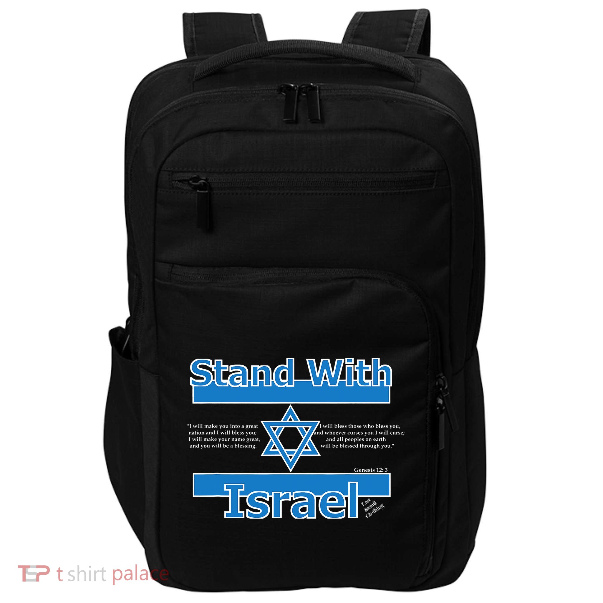 Stand With Israel Biblical Jewish Pro Israeli Christian Jew Impact Tech Backpack