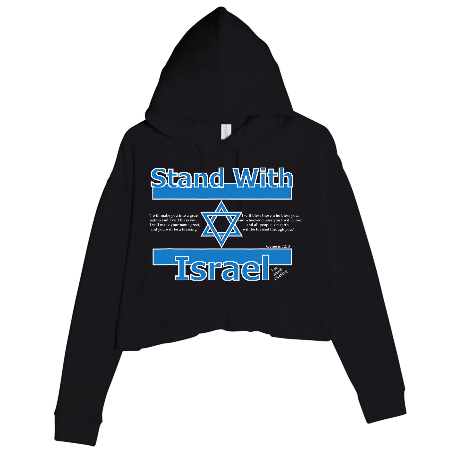 Stand With Israel Biblical Jewish Pro Israeli Christian Jew Crop Fleece Hoodie