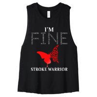 Stroke Warrior Im Fine Women's Racerback Cropped Tank