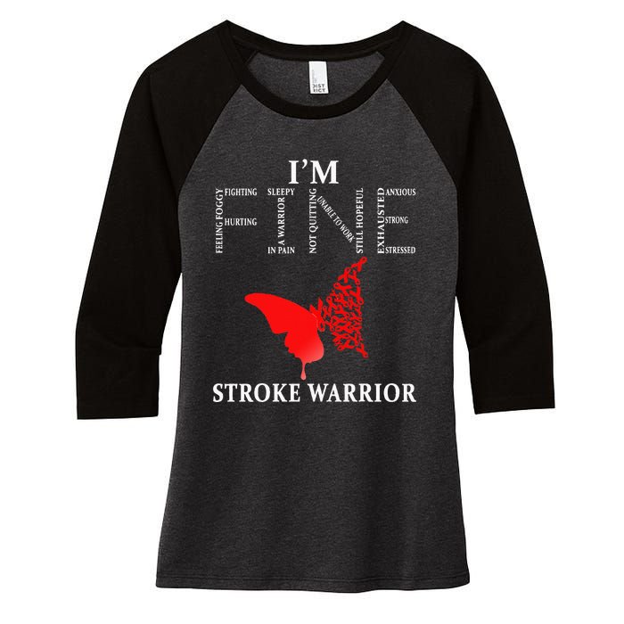 Stroke Warrior Im Fine Women's Tri-Blend 3/4-Sleeve Raglan Shirt