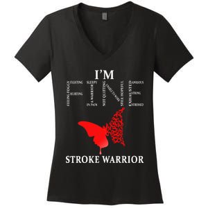 Stroke Warrior Im Fine Women's V-Neck T-Shirt