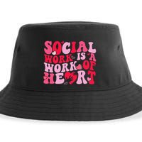 Social Work Is A Work Of Heart ValentineS Day Social Worker Sustainable Bucket Hat