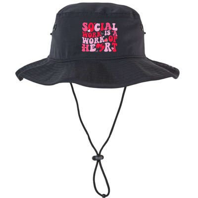 Social Work Is A Work Of Heart ValentineS Day Social Worker Bucket Hat