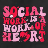 Social Work Is A Work Of Heart ValentineS Day Social Worker Microfiber Hand Towel