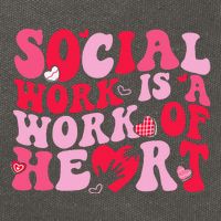 Social Work Is A Work Of Heart ValentineS Day Social Worker Cotton Canvas Backpack