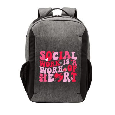 Social Work Is A Work Of Heart ValentineS Day Social Worker Vector Backpack